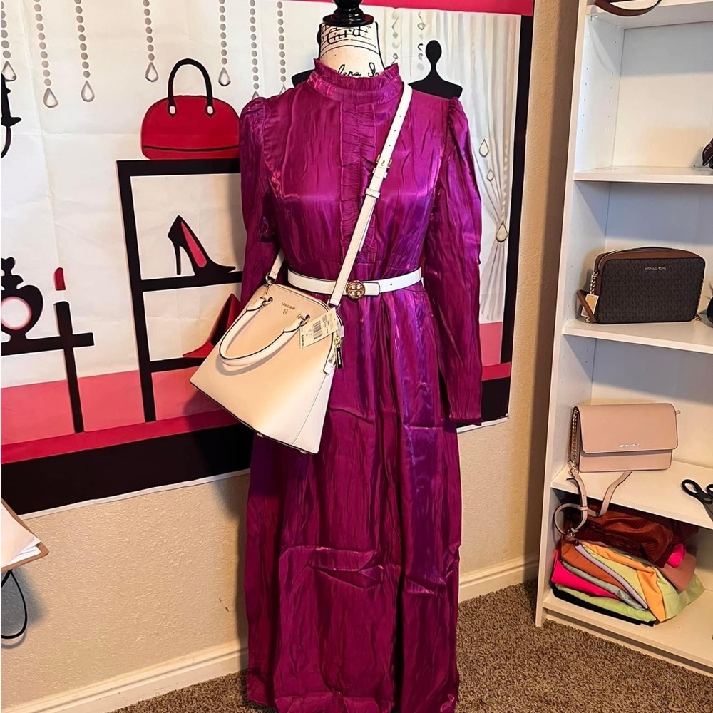 Beautiful metal hot pink dress,I have two of these, Purse not inc